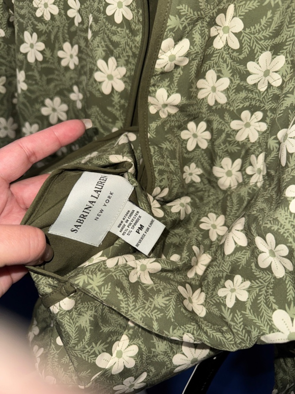 SABRINA LAUREN- NWT Reversible Green Floral Open Front Jacket Size Petite Med - Picture 10 of 14